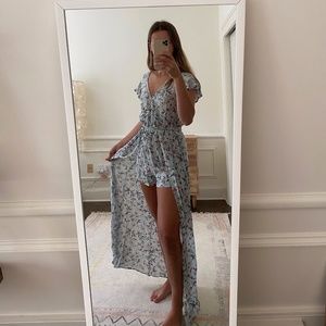 Full length blue dress